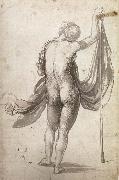 Albrecht Durer Nude With Staff seen from behind oil painting